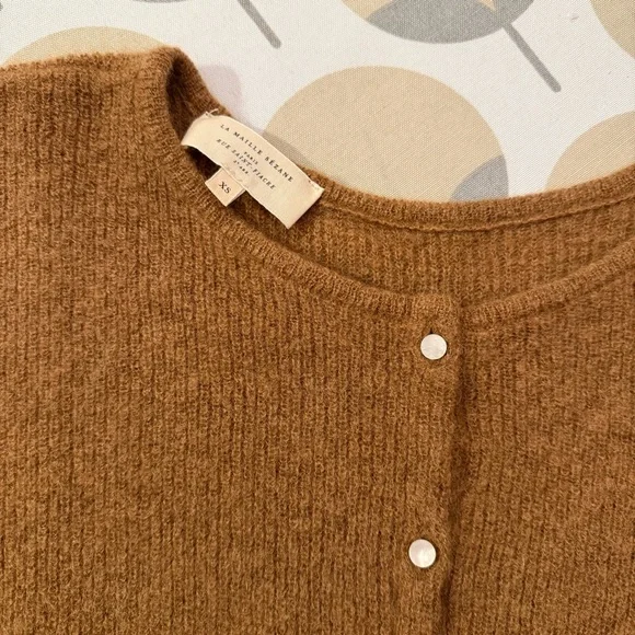 Sezane Gaspard Brown Cardigan Sweater - Picture 2 of 5